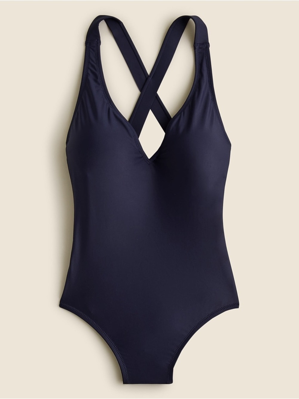 NWT J. Crew Ruched Plunge One Piece Swimsuit Womens 6DD Navy BR017